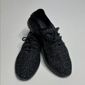 Sleek Black and Gray Knit Sneakers